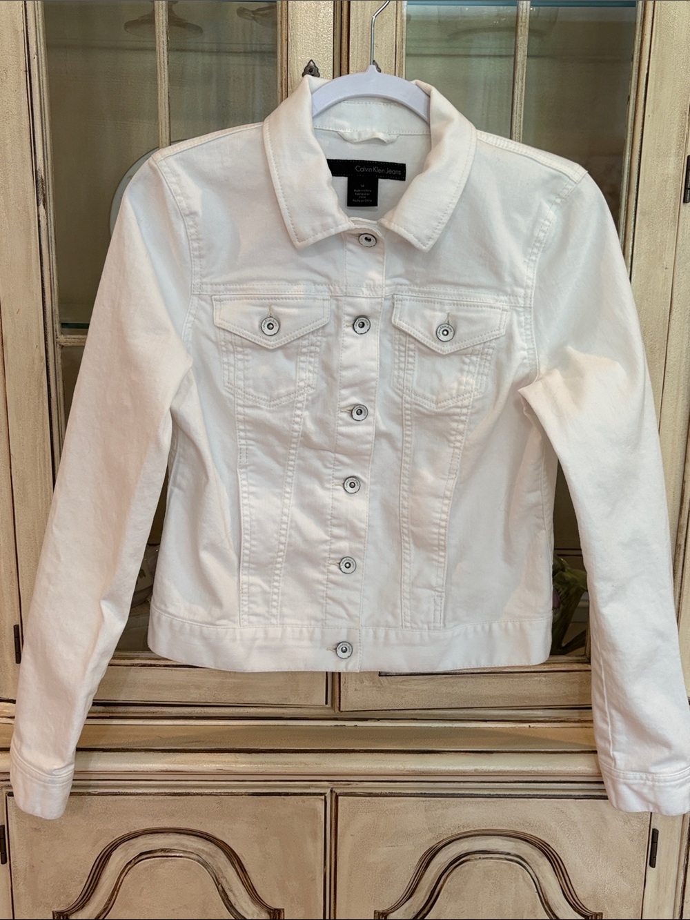 Calvin Klein White Denim Jean Jacket